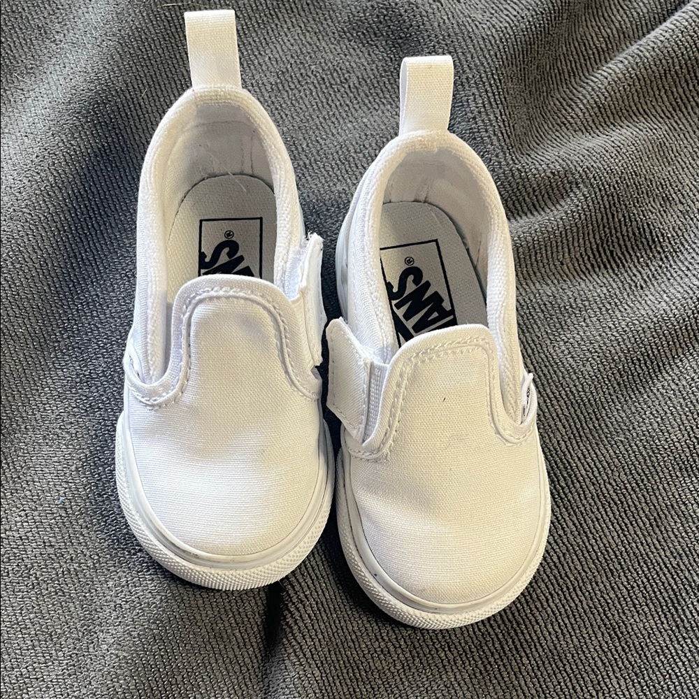Vans Kids Classic White Slip-On Sneakers
